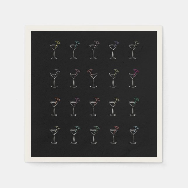 Servilleta De Papel Asombrosas gafas Guay Neon Martini (Anverso)