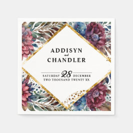 Servilleta De Papel Asombroso Boda de Peony con un toque de joyas