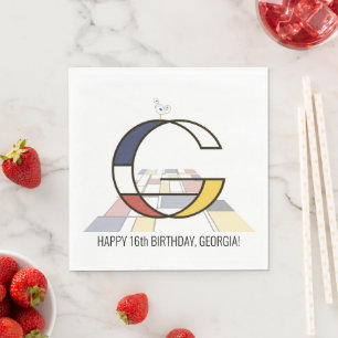 Servilleta De Papel Asombroso Monograma estilo Neoplasticismo. Letra G