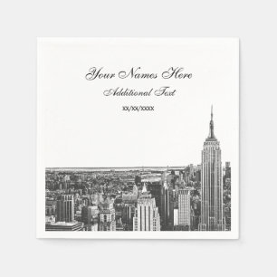 Servilleta De Papel Aspecto Etched NYC Skyline Silhouette, ESB