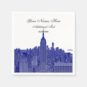 Servilleta De Papel Aspecto Etched NYC Skyline Silhouette, ESB