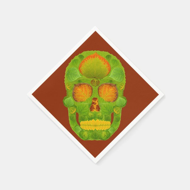 Servilleta De Papel Aspen Leaf Skull 10 (Borde)