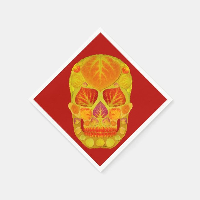 Servilleta De Papel Aspen Leaf Skull 13 (Borde)