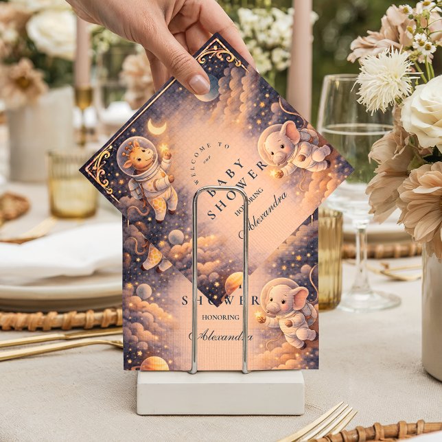 Servilleta De Papel Astronaut Animals Space Baby Shower (Subido por el creador)