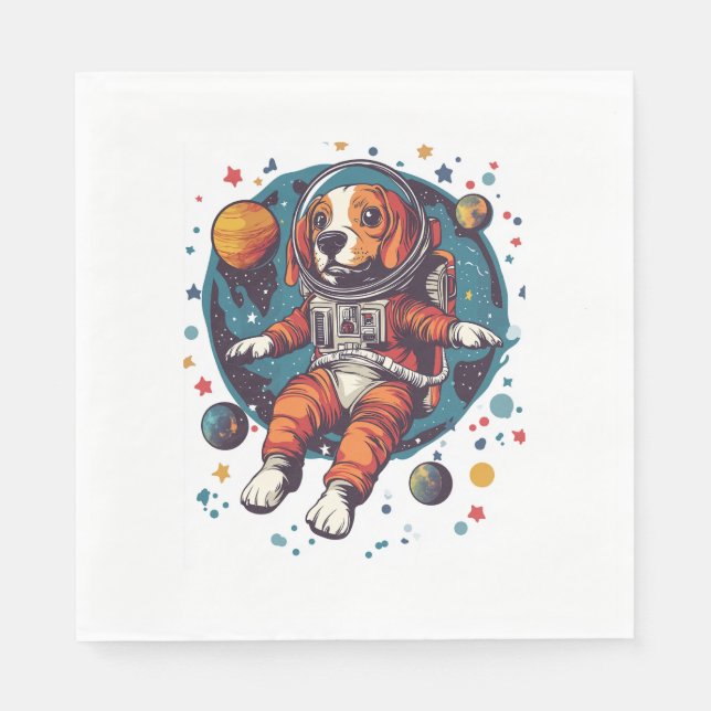 Servilleta De Papel Astronaut Beagle � Perro Explorador Espacial (Anverso)