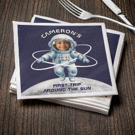 Servilleta De Papel Astronaut Birthday Party 1st Trip Around the Sun