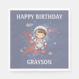 Servilleta De Papel Astronaut Outer Space Girl Birthday