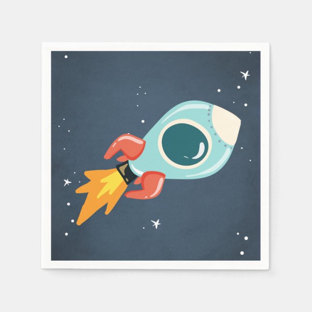 Servilleta De Papel Astronauta Astronauta con toallas de cumpleaños en (Anverso)