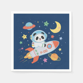 Servilleta De Papel astronauta azul y naranja Panda
