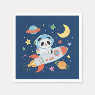 Servilleta De Papel astronauta azul y naranja Panda