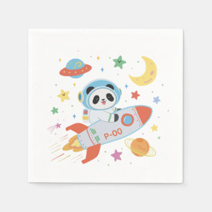 Servilleta De Papel astronauta azul y naranja Panda
