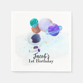 Servilleta De Papel Astronauta del espacio ultraterrestre Cumpleaños