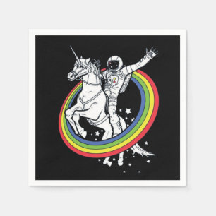 Servilleta De Papel Astronauta montando unicornio