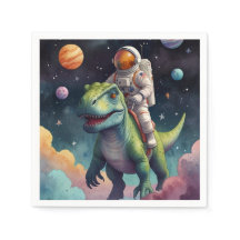 Astronauta sobre Dino en el espacio