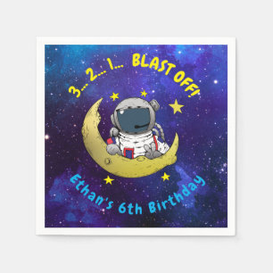 Servilleta De Papel Astronauta y luna