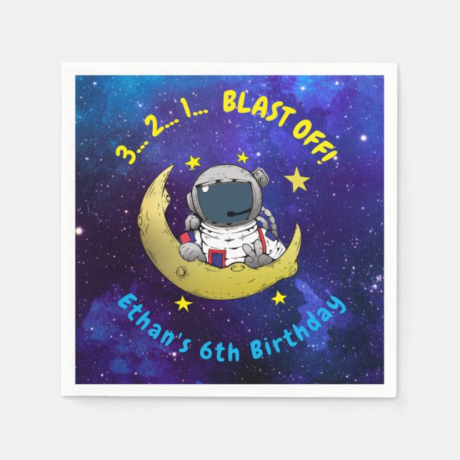 Servilleta De Papel Astronauta y luna (Anverso)