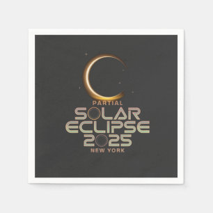 Servilleta De Papel Astronomía de 2025 con eclipse solar parcial