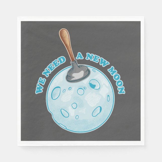 Servilleta De Papel Astronomía divertida de luna nueva (Anverso)