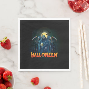 Servilleta De Papel Asustada Noche de Skeleton Halloween, mi estado de
