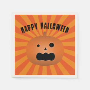 Servilleta De Papel Asustado Jack O Lantern Pumpkin Halloween Party