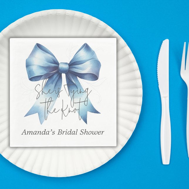 Servilleta De Papel Atando el Nudo Arco Azul Cumpleaños de Despedida d (Subido por el creador)
