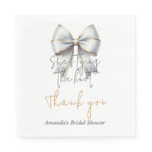 Atando el Nudo Gold White Bow Bridal Shower