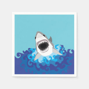 Servilleta De Papel Ataque a tiburones - Gran tiburón blanco
