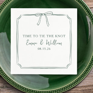 Servilleta De Papel "Atar El Cuello" Bow Forest Green Wedding