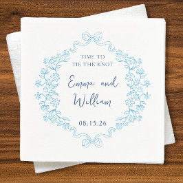 Servilleta De Papel "Atar el nudo" Bow & Floral Design Custom Wedding