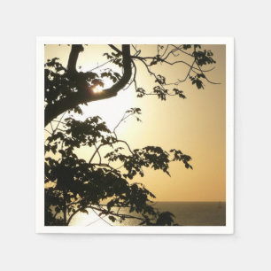 Servilleta De Papel Atardecer a través de árboles II Fotografía tropic
