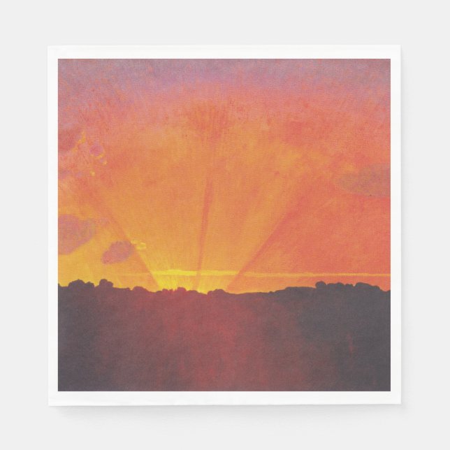 Servilleta De Papel Atardecer, cielo Naranja (por Félix Vallotton) (Anverso)