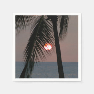 Servilleta De Papel Atardecer de palmeras tropicales