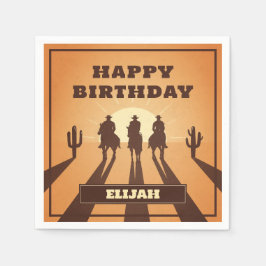 Servilleta De Papel atardecer de vaqueros del oeste salvaje