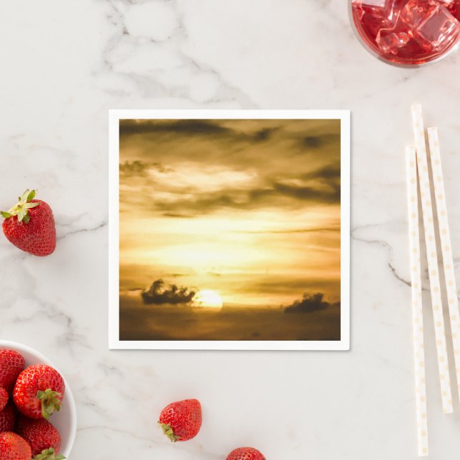 Servilleta De Papel Atardecer En El Océano Pacífico (In situ)