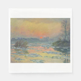 Servilleta De Papel Atardecer en el río Sena en invierno (Claude Monet