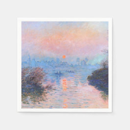 Servilleta De Papel Atardecer en el Sena Claude Monet