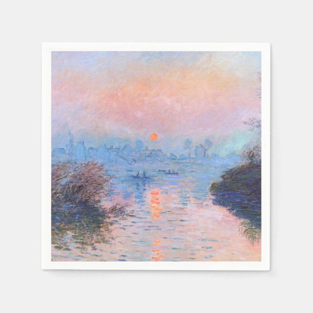 Servilleta De Papel Atardecer en el Sena Claude Monet (Anverso)