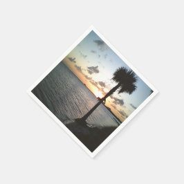 Servilleta De Papel Atardecer En La Playa