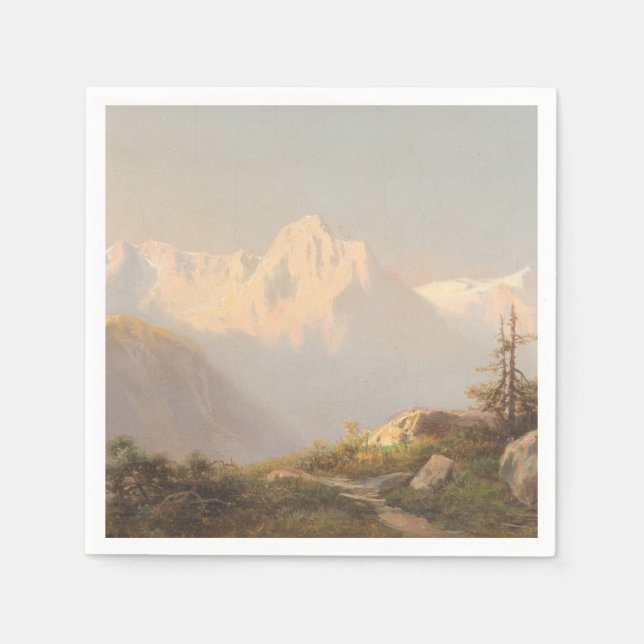 Servilleta De Papel Atardecer en las montañas - Carl Lafite (Anverso)