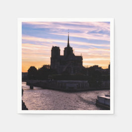 Servilleta De Papel Atardecer en Notre Dame de París - París, Francia