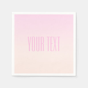 Servilleta De Papel Atardecer Ombre de Rosa a Melocotón con Texto Pers