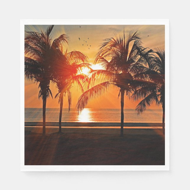 Servilleta De Papel Atardecer Tropical (Anverso)