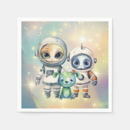 Servilleta De Papel Atención Nápoles Intergalácticas de Cumpleaños Lla