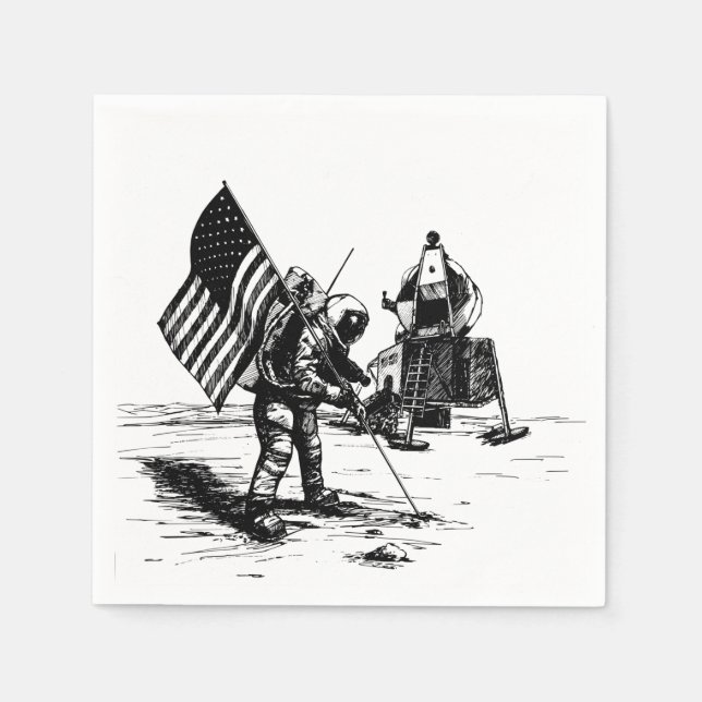 Servilleta De Papel Aterrizaje por luna (Anverso)