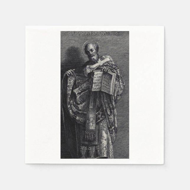 Servilleta De Papel Athanasius del Papa y Patriarca de Alejandría (Anverso)