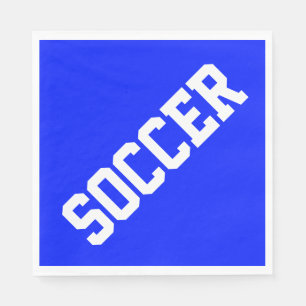 Servilleta De Papel Athletic Diagonal Texto Blanco FÚTBOL Sobre Azul B