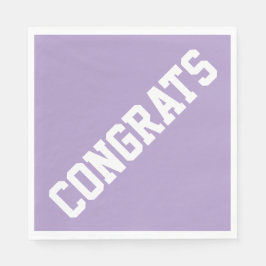 Servilleta De Papel Athletic Sporty CONGRATS Text On Light Purple