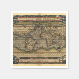 Servilleta De Papel Atlas de Antigüedades del Mapa Mundial de Vintage