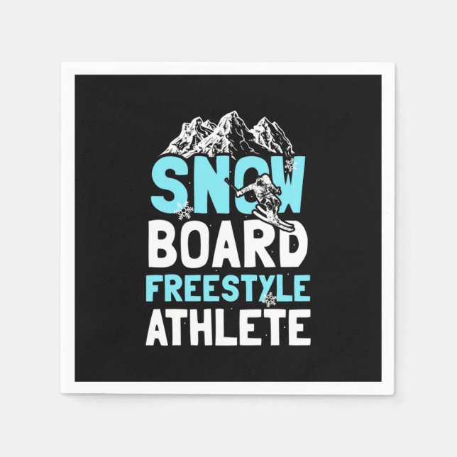 Servilleta De Papel Atleta estilo libre Snowboard (Anverso)