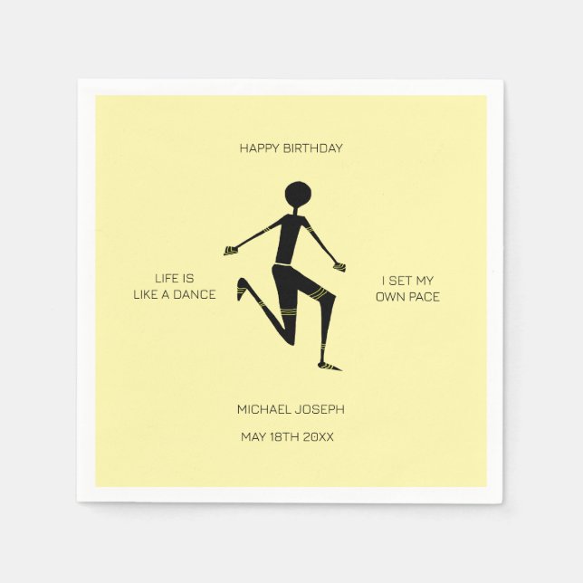 Servilleta De Papel Atleta keniana feliz cumpleaños (Anverso)